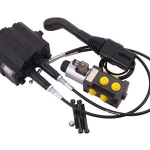 Zestaw 90L do ładowacza czołowego: Rozdzielacz + Elektrozawór + Joystick z przyciskiem + Linki na kulkę stalową 2000mm Waryński [W-ZES/ROZ90LE]