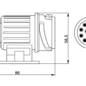 Wtyczka nowy typ 13 ( pin) biegunowe DIORA [W13D]