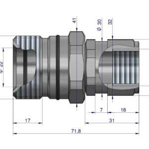 Szybkozłącze hydrauliczne skręcane gniazdo G1/2"BSP gwint wewnętrzny 300bar Waryński [WDCVV12GW]