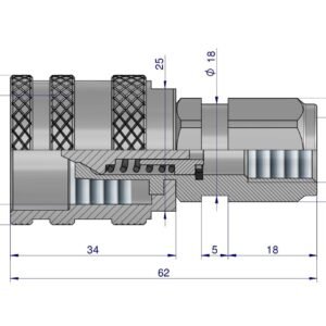 Szybkozłącze hydrauliczne skręcane wtyczka G1/4"BSP gwint wewnętrzny 350bar Waryński [WDCVV14SW]