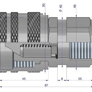 Szybkozłącze hydrauliczne skręcane wtyczka G1"BSP gwint wewnętrzny 250bar Waryński [WDCVV1SW]