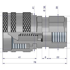Szybkozłącze hydrauliczne skręcane wtyczka G3/4"BSP gwint wewnętrzny 250bar Waryński [WDCVV34SW]