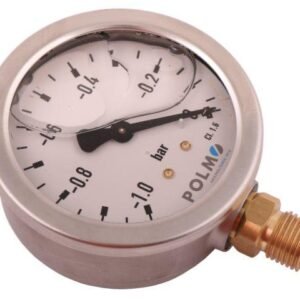 Wakuometr glicerynowy M63 (-1 do 0 bar) dolne przyłącze G1/4" POLMO [WG63DM14P]