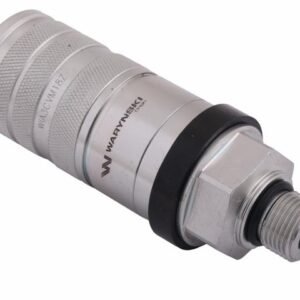 Szybkozłącze hydrauliczne zrywalne seria WIA3CV (3CFPV) 68 l/min gniazdo M18x1.5 gwint zewnętrzny EURO PUSH-PULL (ISO 7241-A) Waryński [WIA3CVM18Z]