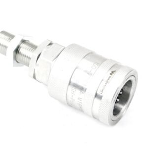 Szybkozłącze hydrauliczne gniazdo long M16x1.5 gwint zewnętrzny EURO PUSH-PULL (ISO 7241-A) z eliminatorem ciśnienia Waryński [WIAM16MZL-PPE]