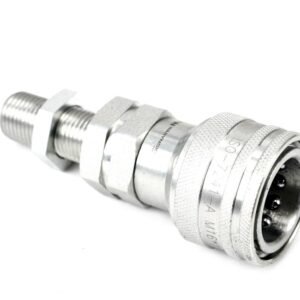 Szybkozłącze hydrauliczne gniazdo long M16x1.5 gwint zewnętrzny EURO (ISO 7241-A) z eliminatorem ciśnienia Waryński [WIAM16MZLE]