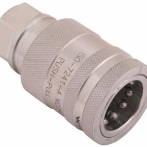 Szybkozłącze hydrauliczne gniazdo z eliminatorem ciśnienia M22x1.5 gwint wew. EURO PUSH-PULL (ISO 7241-A) Waryński [WIAM22MW-PPE]