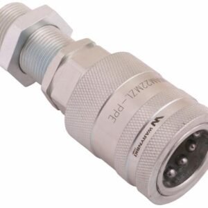 Szybkozłącze hydrauliczne gniazdo long z eliminatorem ciśnienia M22x1.5 gwint zew. EURO PUSH-PULL (9100822GL) (ISO 7241-A) Waryński [WIAM22MZL-PPE]