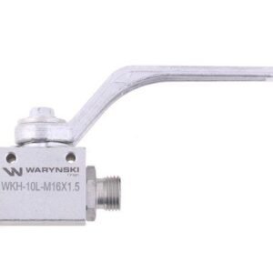 Zawór kulowy hydrauliczny 2-drogowy 2/2 M16x1.5 10L z otworami mocującymi 500 bar Waryński [WKH-10L-M16X1.5]