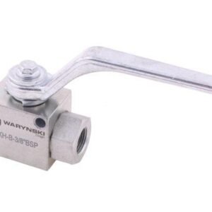 Zawór kulowy hydrauliczny 2-drogowy 2/2 - 3/8"BSP z otworami mocującymi 500 bar Waryński [WKH-B-3/8BSP]