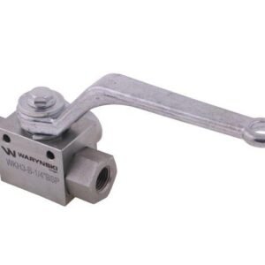 Zawór kulowy hydrauliczny 3-drogowy 3/2 - 1/4"BSP z otworami mocującymi 500 bar Waryński [WKH3-B-1/4BSP]