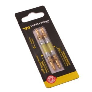 Końcówki wkrętakowe z absorberem PH2 65mm Waryński komplet w blistrze dwusztukowym [WMA124]