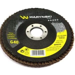 Tarcza do szlifierki 125 mm lamelkowa z elektrokorundem GR40 (sprzedawana po 10 szt.) Waryński [WMA331]