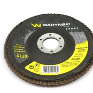 Tarcza do szlifierki 125 mm lamelkowa z elektrokorundem GR120 (sprzedawana po 10 szt.) Waryński [WMA334]