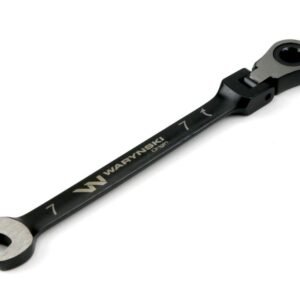 Klucz płasko-oczkowy 7 mm z grzechotką 72 zęby i przegubem Waryński [WMK072]