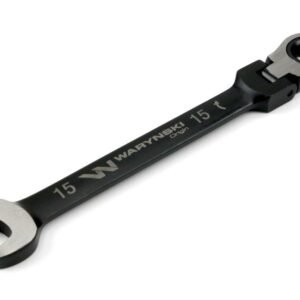 Klucz płasko-oczkowy 15 mm z grzechotką 72 zęby i przegubem Waryński [WMK080]