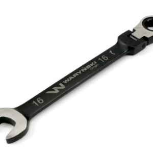 Klucz płasko-oczkowy 16 mm z grzechotką 72 zęby i przegubem Waryński [WMK081]