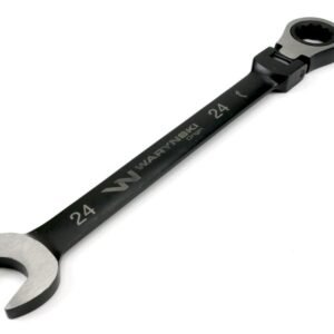 Klucz płasko-oczkowy 24 mm z grzechotką 72 zęby  i przegubem Waryński [WMK089]