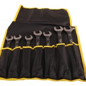 Zestaw kluczy płaskooczkowych z grzechotką w pokrowcu 7 szt rozmiary 18-24 w standardzie ASME B107-2010   Waryński [WMK104]