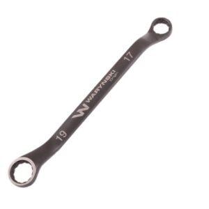 Klucz oczkowy odsadzony 17 x 19 mm. CrV standard ASME B107.9 Waryński [WMK120]