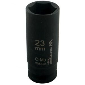 Nasadka udarowa sześciokątna długa 1/2". 23 mm. CrMo. DIN 3129. Waryński [WMU041]