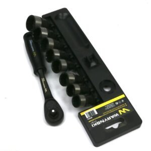 Zestaw L nasadek 3/8 15 16 17 18 19 20 22 24 mm z grzechotką Waryński [WMZ015]