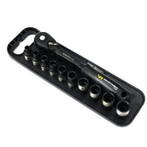 Zestaw 12 el. nasadki 3/8  przedłużka 7.5 cm grzechotka  6 7 8 9 10 11 12 13 14 15 Waryński [WMZ028]