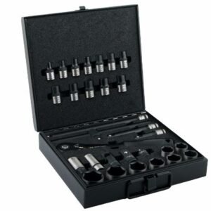 Zestaw nasadek 1/2 cala z grzechotką i akcesoriami w kasecie metalowej 30 el. Waryński [WMZ030]