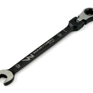 Klucz płasko-oczkowy 9 mm z grzechotką 72 zęby i przegubem Waryński [WMK074]