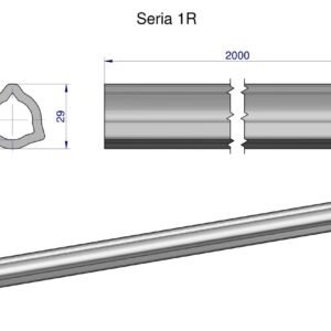 Rura trójkątna wewnętrzna Seria 1R do wału przegubowo-teleskopowego 29x4mm 2m WARYŃSKI (sprzedawane po 2) [WR2140100]