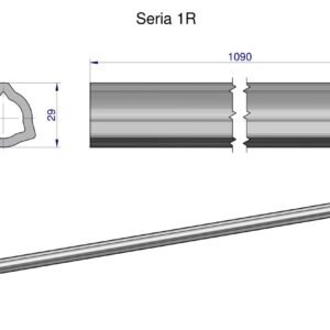 Rura wewnętrzna Seria 1R do wału 1210 przegubowo-teleskopowego 29x4 mm 1090 mm WARYŃSKI [WR23111090]