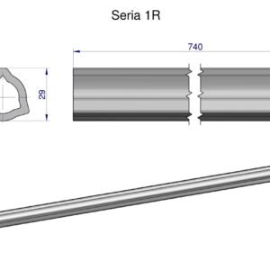 Rura wewnętrzna Seria 1R do wału 860 przegubowo-teleskopowego 29x4 mm 740 mm WARYŃSKI [WR2311740]