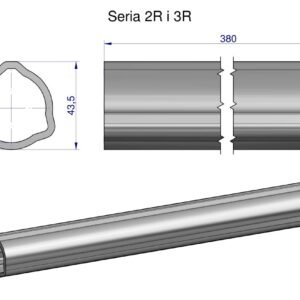Rura zewnętrzna Seria 2R i 3R do wału 510 przegubowo-teleskopowego 43.5x3.4 mm 385 mm WARYŃSKI [WR2322385]