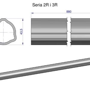 Rura zewnętrzna Seria 2R i 3R do wału 1010 przegubowo-teleskopowego 43.5x3.4 mm 885 mm WARYŃSKI [WR2322885]