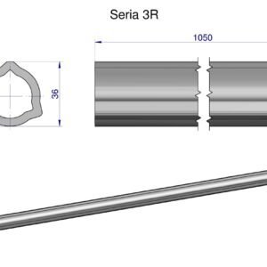 Rura wewnętrzna Seria 3R do wału 1210 przegubowo-teleskopowego 36x4.5 mm 1055 mm WARYŃSKI [WR23231055]