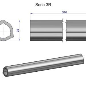 Rura wewnętrzna Seria 3R do wału 460 przegubowo-teleskopowego 36x4.5 mm 315 mm WARYŃSKI [WR2323315]