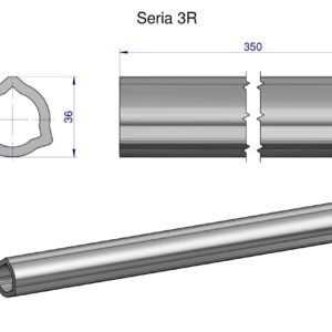 Rura wewnętrzna Seria 3R do wału 510 przegubowo-teleskopowego 36x4.5 mm 355 mm WARYŃSKI [WR2323355]