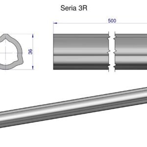 Rura wewnętrzna Seria 3R do wału 660 przegubowo-teleskopowego 36x4.5 mm 505 mm WARYŃSKI [WR2323505]