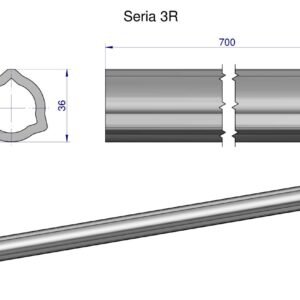Rura wewnętrzna Seria 3R do wału 860 przegubowo-teleskopowego 36x4.5 mm 705 mm WARYŃSKI [WR2323705]