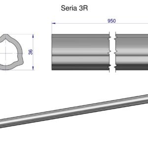 Rura wewnętrzna Seria 3R do wału 1110 przegubowo-teleskopowego 36x4.5 mm 955 mm WARYŃSKI [WR2323955]