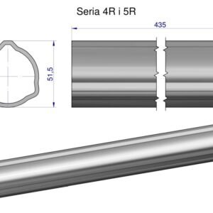 Rura zewnętrzna Seria 4R i 5R do wału 560 przegubowo-teleskopowego 51.5x3 mm 435 mm WARYŃSKI [WR2342435]
