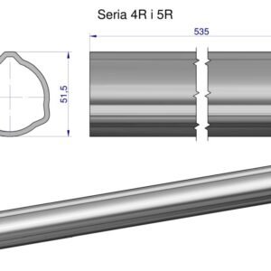 Rura zewnętrzna Seria 4R i 5R do wału 660 przegubowo-teleskopowego 51.5x3 mm 535 mm WARYŃSKI [WR2342535]