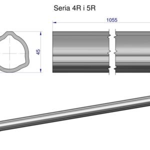 Rura wewnętrzna Seria 4R i 5R do wału 1210 przegubowo-teleskopowego 45x3.8 mm 1055 mm WARYŃSKI [WR23431055]