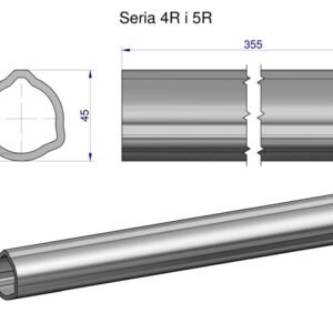 Rura wewnętrzna Seria 4R i 5R do wału 510 przegubowo-teleskopowego 45x3.8 mm 355 mm WARYŃSKI [WR2343355]