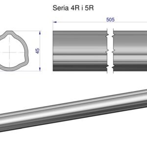 Rura wewnętrzna Seria 4R i 5R do wału 660 przegubowo-teleskopowego 45x3.8 mm 505 mm WARYŃSKI [WR2343505]