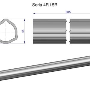 Rura wewnętrzna Seria 4R i 5R do wału 760 przegubowo-teleskopowego 45x3.8 mm 605 mm WARYŃSKI [WR2343605]