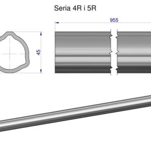 Rura wewnętrzna Seria 4R i 5R do wału 1110 przegubowo-teleskopowego 45x3.8 mm 955 mm WARYŃSKI [WR2343955]
