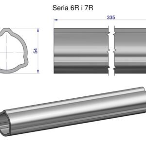 Rura zewnętrzna Seria 6R i 7R do wału 460 przegubowo-teleskopowego 54x4 mm 335 mm WARYŃSKI [WR2362355]
