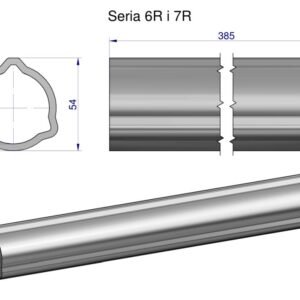 Rura zewnętrzna Seria 6R i 7R do wału 510 przegubowo-teleskopowego 54x4 mm 385 mm WARYŃSKI [WR2362385]