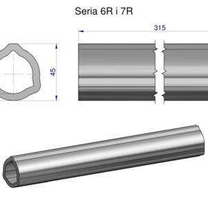Rura wewnętrzna Seria 6R i 7R do wału 460 przegubowo-teleskopowego 45x5.5mm 315 mm WARYŃSKI [WR2363315]